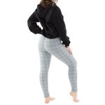 American Eagle American Eagl size small plaid leggings gray, baby blue & white background Photo 3