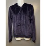 J. Creations Hoodie Womens XL Purple Velour Zip Up Sweatshirt Jacket Loungewear Photo 2