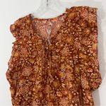 Sundry  Sienna Flutter Sleeve Blouse Floral Print Size Medium Photo 3