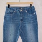 Boohoo Medium Wash Denim High Waisted Raw Hem Ankle Straight Jeans size US 6 Photo 1