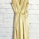 Teri Jon Rickie Freeman yellow silk sleeveless waist tie dress 10 Photo 0