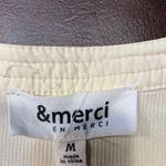 &Merci Cream Puff Sleeve Top M‎ Henley Rib Knit Stretch Romantic Cottagecore Size M Photo 8