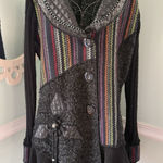Liquid by Sioni Artsy Funky Whimsical Goth Boho Punk Sweater Cardigan Jacket S Photo 0