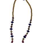 Fashion Earrings Jewelry Set Necklace and Earrings Navy Blue, Pink Gold Blue Photo 0