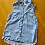 H&M Striped Sleeveless Blouse, Blue, White, Size 2 Photo 0