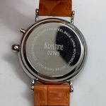 Kristine 38mm ladies silver tone Quartz watch, brown leather band w/battery Photo 5