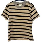 DIXIE Light Brown Black Striped Top Small Photo 0