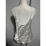 Nine & Co. Lace Trim Cami Top White Sleeveless Satin Tank Top Elegant Large Photo 2
