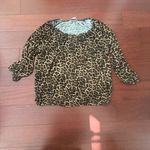 Michael Kors Black and Brown Animal Print Blouse Photo 2