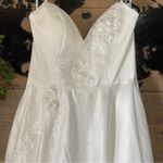 Lulus NWOT Flawless Radiance White Satin Floral Embroidered Maxi Dress Photo 6