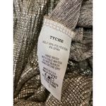 VICI  Gold Metallic Cutout Plunge V-neck Long Sleeve Maxi A-line Gown Dress Sz L Photo 5