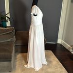 Women’s White Full Length Chiffon Dress Flutter Sleeves Corset Back Size 14 Photo 3