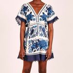 Farm Rio  Tropical Tiles Linen Blend Mini Dress Photo 1