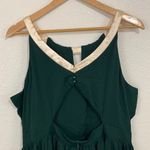 Dark Green Ivory Satin Christmas Holiday Formal Maxi Dress Size XL Photo 3