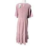 NEW Kervology Short Sleeve Smocked Maxi Dress 2XL Pink Super Stretch Pockets Size undefined Photo 8