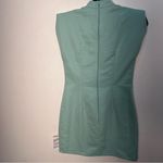 ASOS DESIGN structured mini dress with shoulder pads in sage green size 4 Photo 12