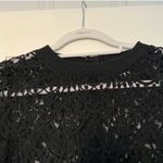 Banana Republic Black All Over Lace Back Button Down Crewneck Blouse XSmall Photo 2
