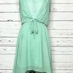 Forever 21 Seafoam Green Gingham High Low Casual Dress Size Medium Sleeveless Front Tie Photo 9