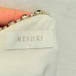Meshki  White Satin‎ Embellish Lined Skirt Medium Coquette Old Money Europe Photo 2