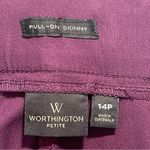Worthington | NWT Petite Plum Pull-On Skinny Dress Pants | 14P Photo 4