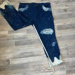 Wrangler Dark Wash Bleach Distressed Crop Jeans Women's O35 Photo 4