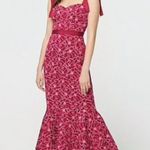 J.Crew Pink Eyelet Midi Dress w/ Flounce Hem (Size 6) Photo 0