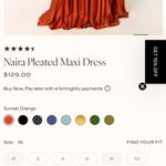 Petal and Pup  NWT $129 Sunset Orange Naira Pleated Maxi Dress US 16 XL Photo 1