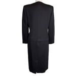 Oleg Cassini Vintage Black Blazer Jacket Skirt Set 8 Office Suit Gold Button Photo 6