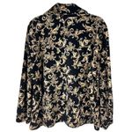 Style & Co Velour Track Jacket 2X Plus Size Black Brown Floral Y2K AOP Grunge Whimsigoth‎ Photo 1