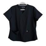 Fabletics Womens Method 2-Pocket Scrub Top MotionTech 4 Way Stretch Black Size L Photo 0