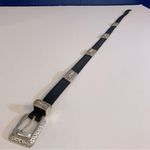 Brighton Black Leather Belt Ornate Silver Buckle Size S Photo 3