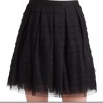 BCBGMAXAZRIA Alegra Bias Tiered black tiered mesh mini skirt XS Photo 0