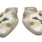 Dolce Vita “Elm” Ivory Floral Raffia Mule Flats Women’s 7 Spring Summer White Photo 1