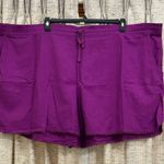 Terra & Sky Linen Blend Ruffle Edge Shorts - 5X Photo 0