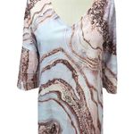 Brown Marble or Geode Print Dress — 3 Photo 0