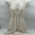 Zimmermann Off-White Women's Embroidered Eyelet Silk Romper w/Spaghetti Straps-0 Photo 0