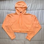 Adidas  Orange Cropped Hoodie with Raw Hem Size Medium Photo 0
