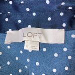 Loft Womens Navy Blue Dotted Satin Midi Shirtdress Photo 7