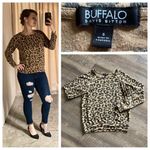 Buffalo David Bitton Leopard Sweater Soft Animal Print Small Top Photo 1