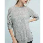 Anthropologie ✨ Postmark Size Sm Gray Ray/Poly/Span Ruffled Hem V-Neck Pullover✨ Photo 2