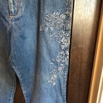 Eddie Bauer  Size 16 Women's Jeans Embroidered Floral Classic Bootcut Blue Photo 3