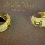 Stella rose London 18kt gold plated loop earrings gold with crystal diamond pave Photo 0