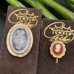 Park Lane Vintage Jewels Rose Flower Intaglio & Mini Victorian Cameo Stick Pins Photo 1
