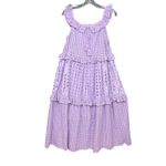 Bindu Dominique Lavender Eyelet Tiered Ruffle Midi Dress Boho M Purple Size M Photo 1