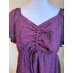 Mimi Chica burgundy Puff Sleeve Dress XL boho whimsi Y2K firy mini grunge Photo 1