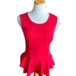 Iz Byer Womens  Red Sleeveless Peplum Top - Sz L Photo 0