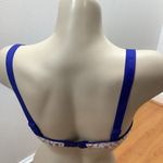 Massam Size Large Floral & Satin Underwire Bra. Made in Brazil. New with Tags Blue Photo 3