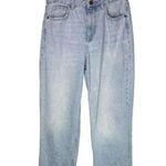 ZARA  Relaxed Y2K Style High Rise Wide Leg Raw Hem Casual Jeans 4 Blue #2829 Photo 13