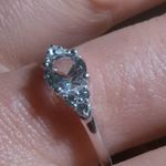 Lab Created White Sapphire Sterling Silver Radiant Promise Ring (Size 9) Photo 1