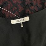 Ganni Flynn Lace Ruffle Wrap Dress Burgundy Black Size 2 Photo 10